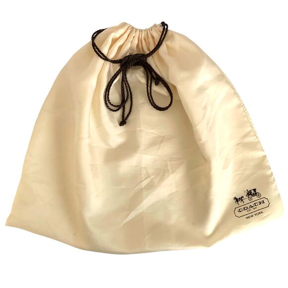 Coach Silky Cream White Drawstring Dust Bag Storage Cover Bag Medium Size - Picture 1 of 4